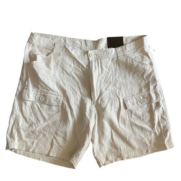 TASSO Elba Mens Linen-Blend Casual Cargo Shorts Size 42 - Picture 1 of 4